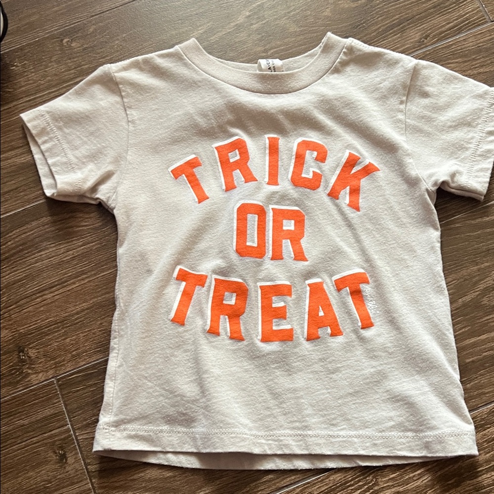 Bella Canvas Kids Tee with Orange 'Trick or Treat' Design
